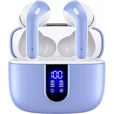 TAGRY Écouteurs Bluetooth Sans Fil 60H IPX5 avec Charge Sans Fil
