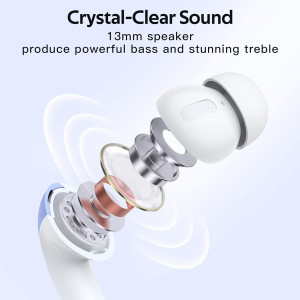 TAGRY True Wireless Bluetooth Earbuds 60H Playtime IPX5 Waterproof Case