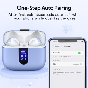 TAGRY True Wireless Bluetooth Earbuds 60H Playtime IPX5 Waterproof Case