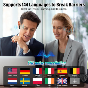 AI Translation Earbuds: 144-Language Real-Time Translator for iPhone & Android