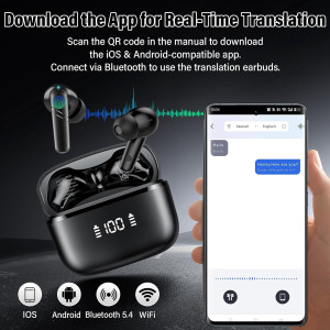 AI Translation Earbuds: 144-Language Real-Time Translator for iPhone & Android