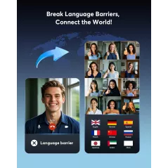 Écouteurs Traduction Instantanée AI - 144 Langues, Charge
