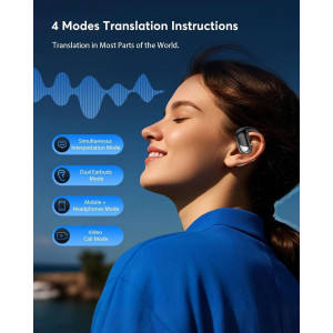 AI 144-Language Real-Time Translation Earbuds – 3-in-1 Travel Device