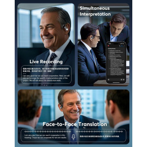 AI 144-Language Real-Time Translation Earbuds – 3-in-1 Travel Device