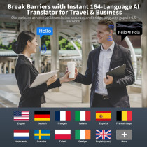 Écouteurs Traduction AI 164 Langues, App Sans Abonnement