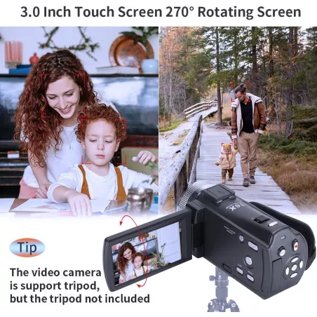 Caméra Vidéo HD ORDRO V12 1080P Vision Nocturne 16Go