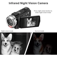Caméra Caméscope ORDRO HDV-V12 1080P Vision Nocturne HD avec Carte 16Go et 2 Batteries