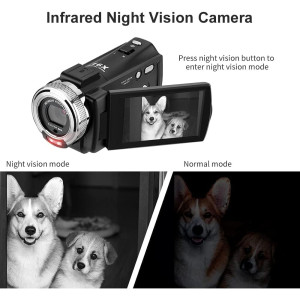 ORDRO HDV-V12 HD 1080P Camcorder with Night Vision & 16GB Memory Card