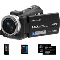 ORDRO HDV-V12 HD 1080P Camcorder with Night Vision & 16GB Memory Card