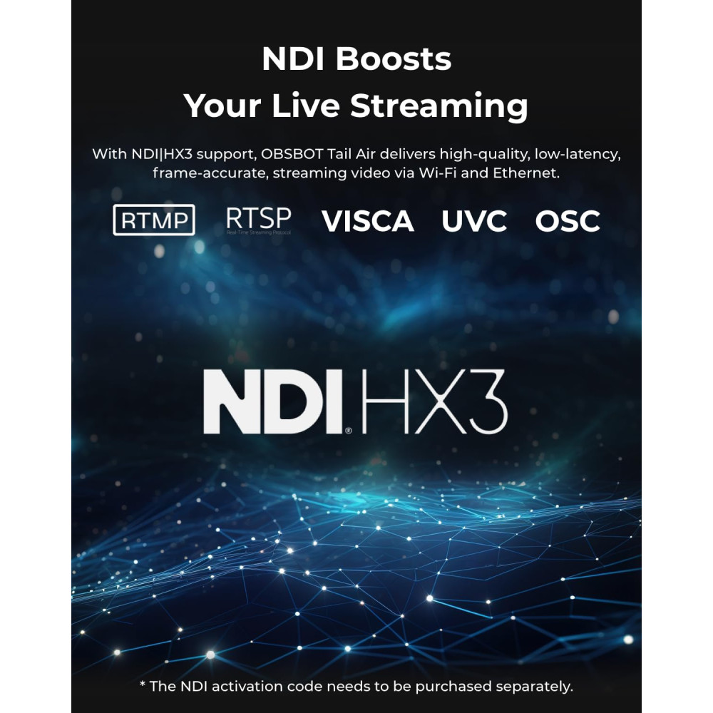 OBSBOT Tail Air 4K NDI Streaming Camera with AI Tracking & Gesture Control