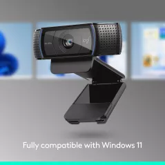 Logitech C920x Webcam HD Pro 1080p 30fps Audio Clair Correction Lumière Compatible Teams, Zoom, Switch Noir