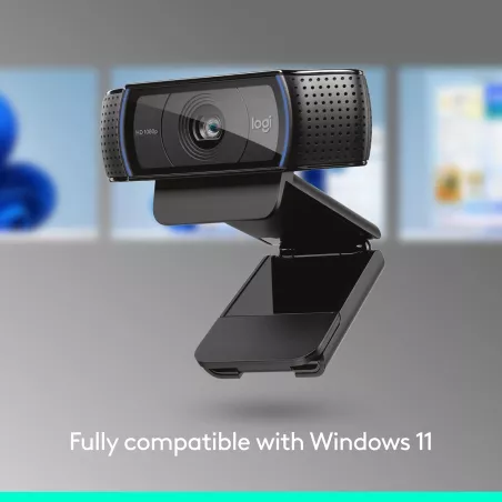 Logitech C920x Webcam HD Pro 1080p 30fps Audio Clair Correction Lumière Compatible Teams, Zoom, Switch Noir