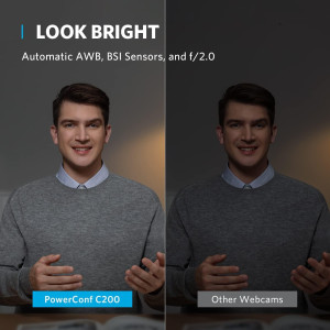 Anker PowerConf C200 Webcam 2K avec Correction Lumineuse & Micro AI