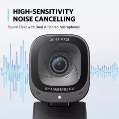 Anker PowerConf C200 Webcam 2K avec Correction Lumineuse & Micro AI