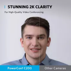 Anker PowerConf C200 Webcam 2K avec Correction Lumineuse & Micro AI