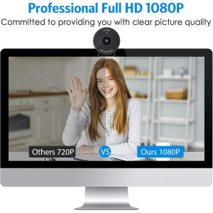 EMEET 1080P Webcam with Mic, Privacy Cover & Auto Light Correction