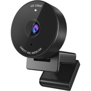 EMEET 1080P Webcam with Mic, Privacy Cover & Auto Light Correction