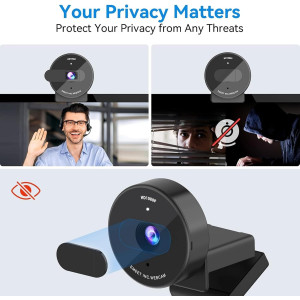 EMEET 1080P Webcam with Mic, Privacy Cover & Auto Light Correction