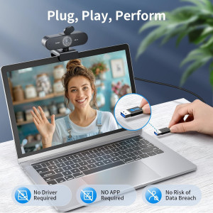 Webcam EMEET NOVA 4K HD, Autofocus, Micro Dual, USB-A