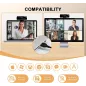 Webcam Full HD 1080P pour PC/Mac, Correction Lumière, Compatible Skype, Zoom, FaceTime, Hangouts