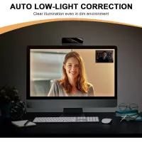 Webcam Full HD 1080P pour PC/Mac, Correction Lumière, Compatible Skype, Zoom, FaceTime, Hangouts