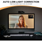 Full HD 1080P Webcam for PC/Mac/Laptop with HD Light Correction, Compatible with Skype, Zoom, FaceTime & More