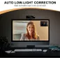 Webcam Full HD 1080P pour PC/Mac, Correction Lumière, Compatible Skype, Zoom, FaceTime, Hangouts