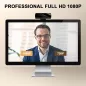 Webcam Full HD 1080P pour PC/Mac, Correction Lumière, Compatible Skype, Zoom, FaceTime, Hangouts