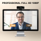 Webcam Full HD 1080P pour PC/Mac, Correction Lumière, Compatible Skype, Zoom, FaceTime, Hangouts