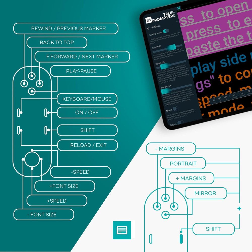 Bluetooth Remote Control for Teleprompter | Wireless App for All Devices