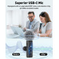 Microphone Lavalier USB-C Sans Fil Rotatif avec Réduction de Bruit pour Android, PC, Vlog, Podcast