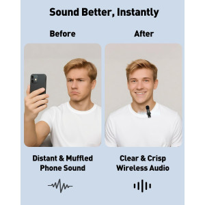 USB C Lavalier Microphone Wireless for Android Phone/Tablet/PC Recording