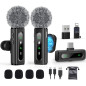 Microphone Lavalier USB-C Sans Fil Rotatif avec Réduction de Bruit pour Android, PC, Vlog, Podcast