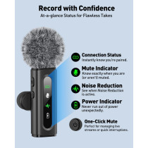USB C Lavalier Microphone Wireless for Android Phone/Tablet/PC Recording