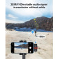 PQRQP 3-in-1 Wireless Microphone for iPhone/Android/Camera, 328ft Range, 18H Battery, Mini Mic for Vlogs & Interviews