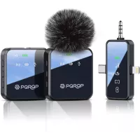 Microphone Sans Fil PQRQP 3-en-1 pour iPhone/Android/Camera