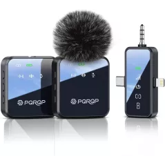 Microphone Sans Fil PQRQP 3-en-1 pour iPhone/Android/Camera