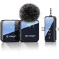 PQRQP 3-in-1 Wireless Microphone for iPhone/Android/Camera, 328ft Range, 18H Battery, Mini Mic for Vlogs & Interviews