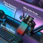 Microphone Gaming USB MAONO DGM20S avec réduction de bruit, mute, gain, monitoring, bras articulé.