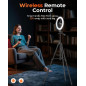 Sensyne Ring Light 10’’ avec trépied extensible 50’’, LED, support téléphone pour streaming & maquillage