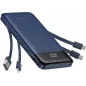 Charmast Chargeur Portable 10000mAh Slim avec Câbles Intégrés, 6 Sorties, Charge Rapide 3A pour Smartphones