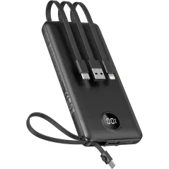 Powerbank 10000mAh avec câbles intégrés - Charge rapide USB-C