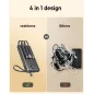 VEEKTOMX Power Bank 10000mAh avec câbles intégrés, charge rapide USB-C, compatible iPhone 17/16/15/14 & Android