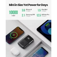 INIU Power Bank 10000mAh 22.5W Ultra Compact avec Charge Rapide USB-C & Support Téléphone pour iPhone 15-17, Samsung, Google