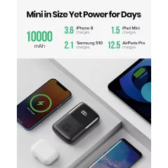 INIU Power Bank 10000mAh 22.5W Ultra Compact avec Charge Rapide USB-C & Support Téléphone pour iPhone 15-17, Samsung, Google