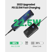 INIU Power Bank 22.5W 10000mAh Compact charge rapide USB-C