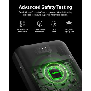 Chargeur Portable Belkin 10,000mAh 23W avec Câbles Intégrés