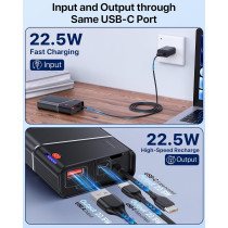 Portable Charger 20000mAh PD 3.0 + QC 4.0 Fast Charging Power Bank