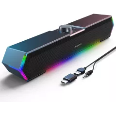 Enceintes LENRUE G11 USB C pour PC, Son Clair & Touches