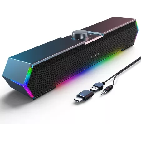 Enceintes LENRUE G11 USB C pour PC, Son Clair & Touches